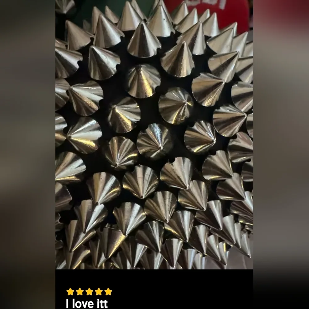 SEXY Edgy Black & Silver STUDDED Spiked Bra S-XXL - Picture 11 of 12